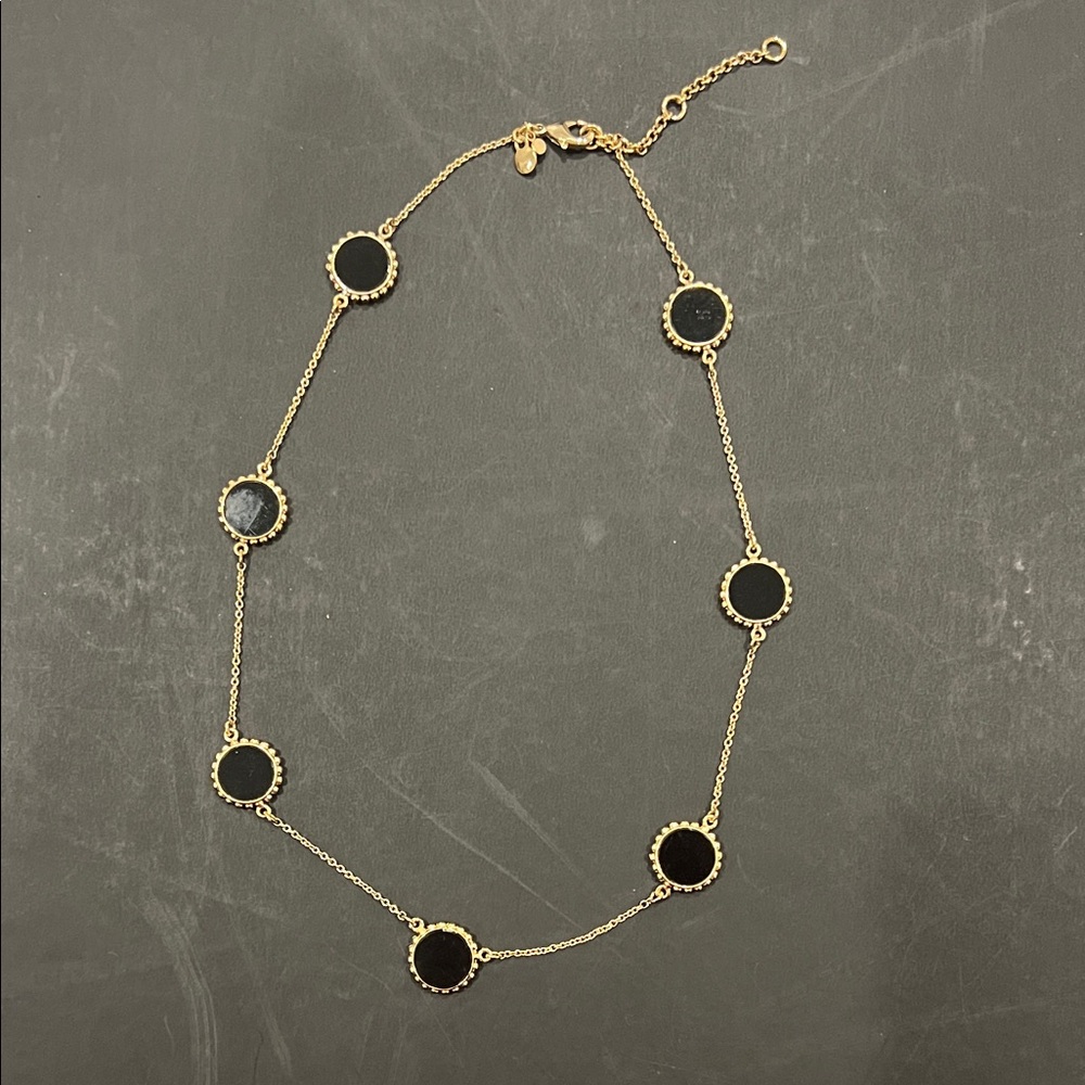 Ann Taylor Gold and Black Circle Necklace